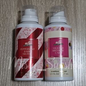 Bath Body Works Peppermint Bark Truffle and Birthday Cake Shapeable Soap Set NEW